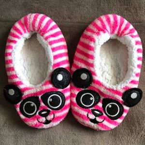 Girls Justice Fuzzy Panda Slippers